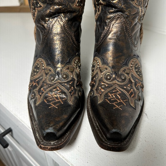 **SOLD**Corral Women’s 6.5M Western Cowboy Boots Distressed Leather Braided - Picture 3 of 9